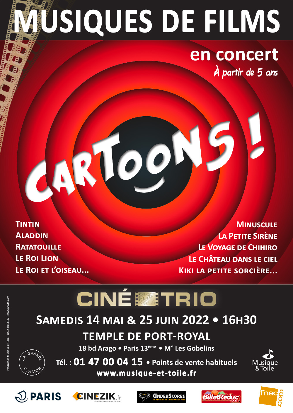 Concert de musiques de films d’animations par le Ciné-Trio