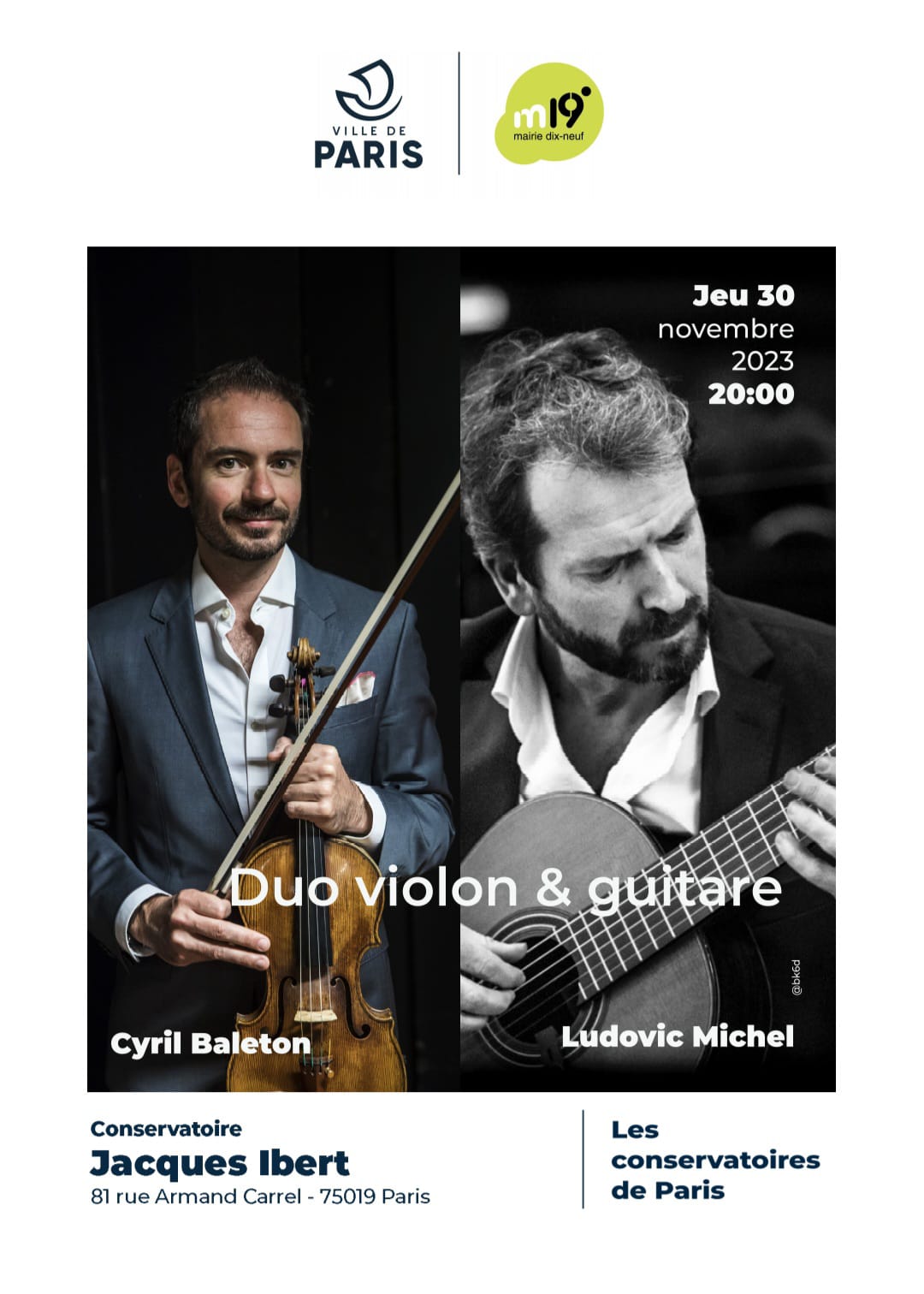 Concert duo violon guitare Ludovic Michel et Cyril Baleton