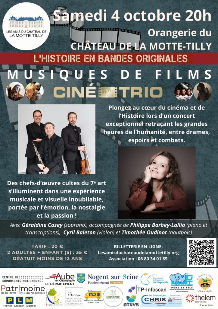 L'Histoire en bandes originales un concert du Ciné-Trio - Château de la Motte-Tilly